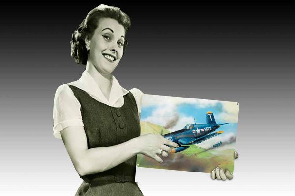 Corsair Attack Run WW2 Plane Tin Sign freeshipping - garageartaustralia