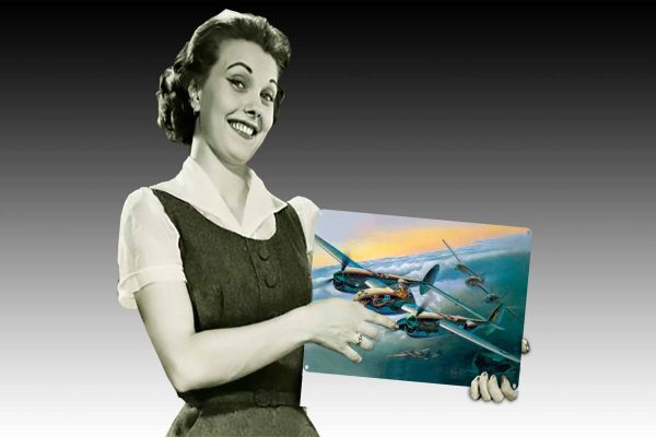 Twin Engine Bomber WW2 Plane Tin Sign freeshipping - garageartaustralia