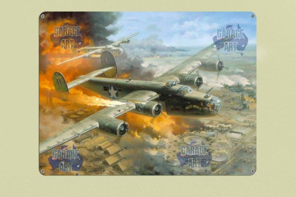 USA Bomber WW2 Plane Tin Sign freeshipping - garageartaustralia