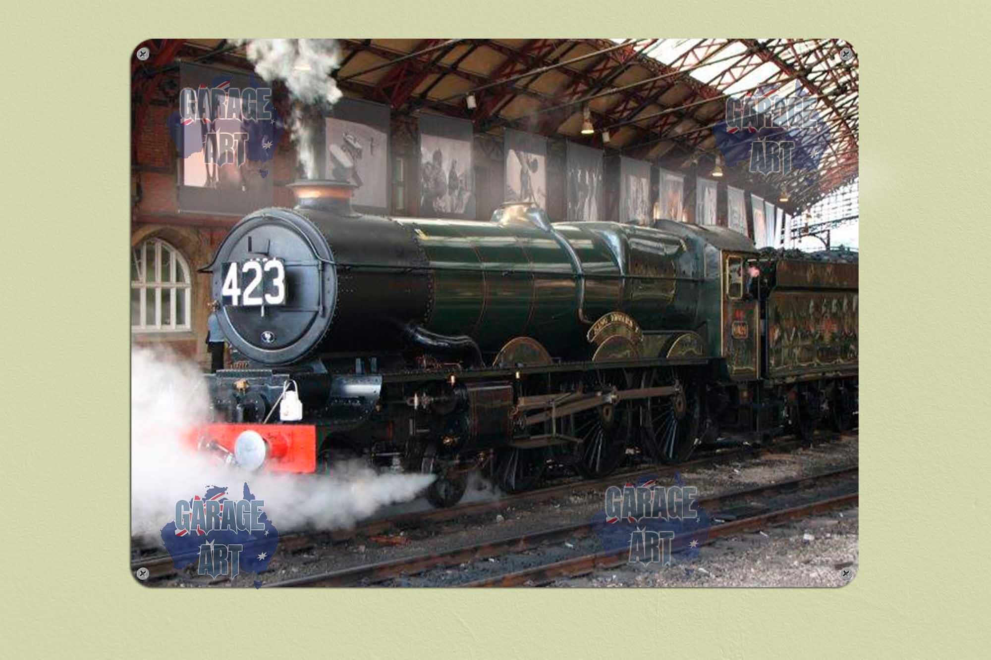 Steam Train 423 King Edward 1 Tin Sign freeshipping - garageartaustralia