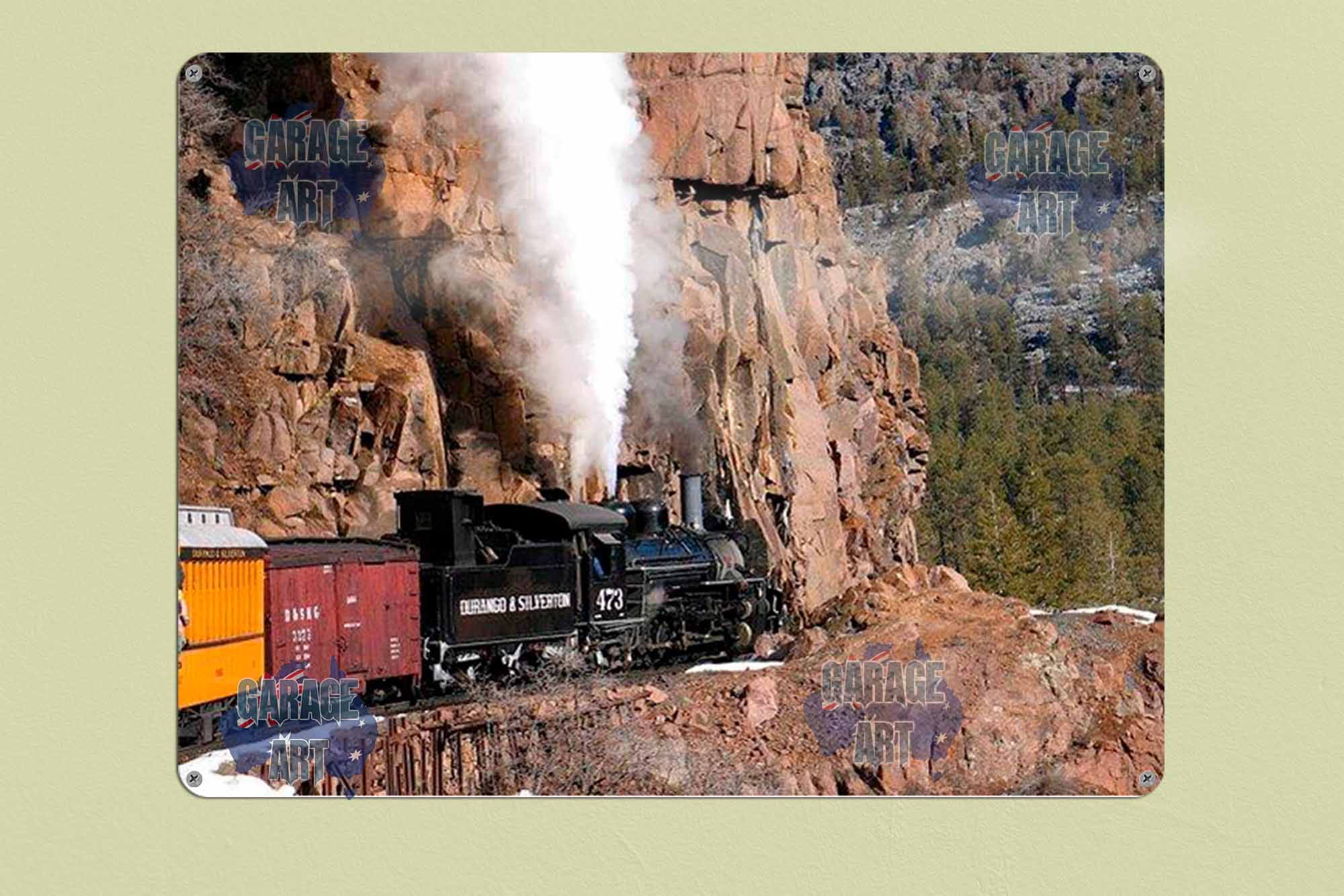 Durango and Silverton Tourist Steam Train 473 Tin Sign freeshipping - garageartaustralia