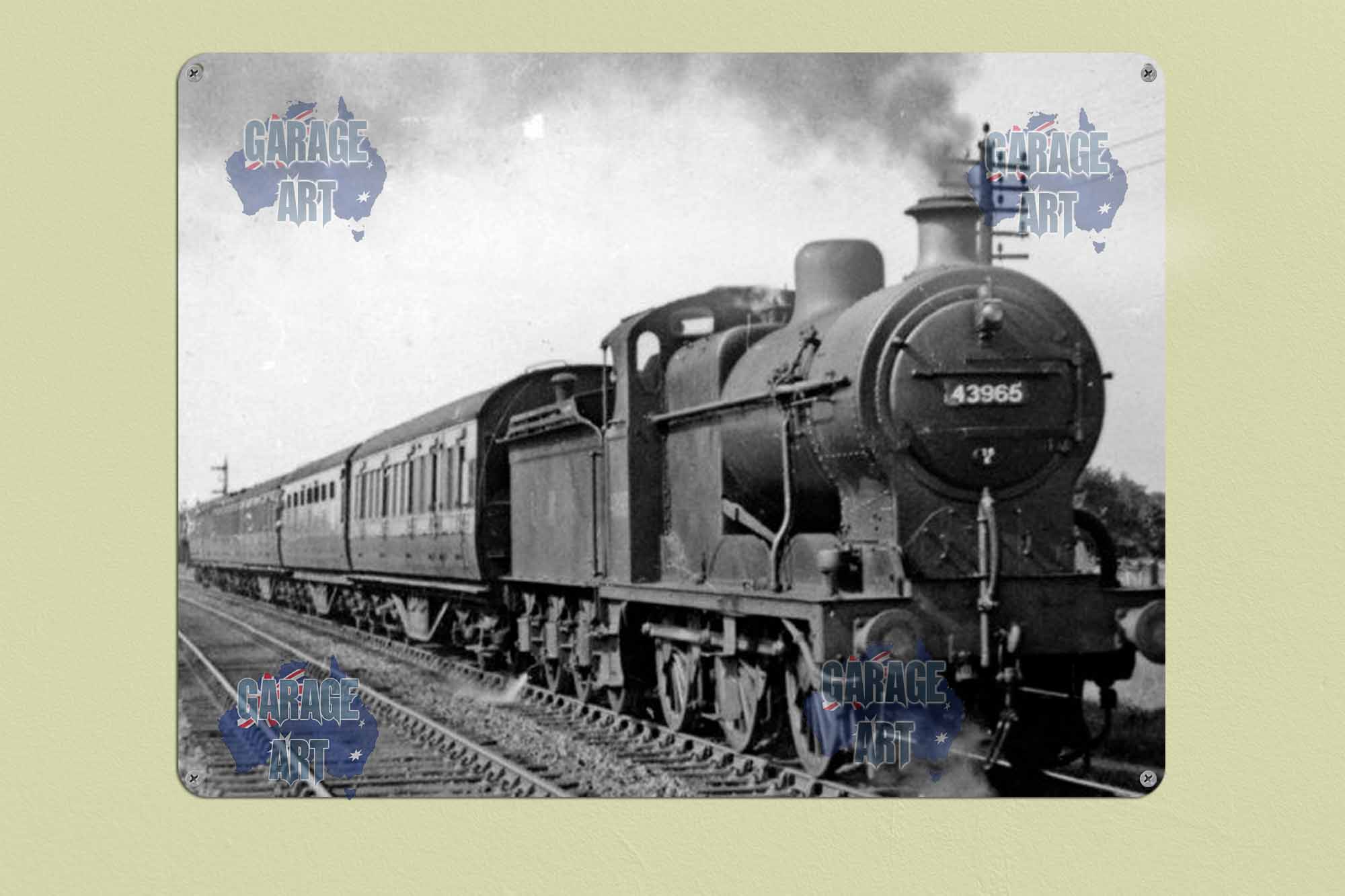 Steam Train 43965 Tin Sign freeshipping - garageartaustralia
