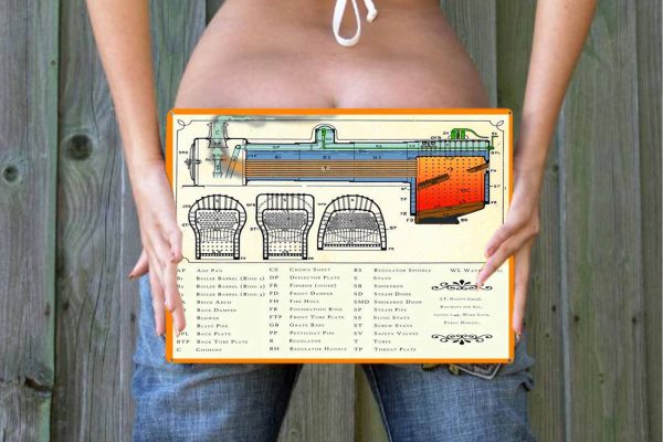 Steam Train Diagram Tin Sign freeshipping - garageartaustralia