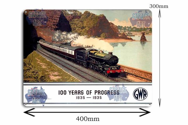 GWR 100 Years Tin Sign freeshipping - garageartaustralia