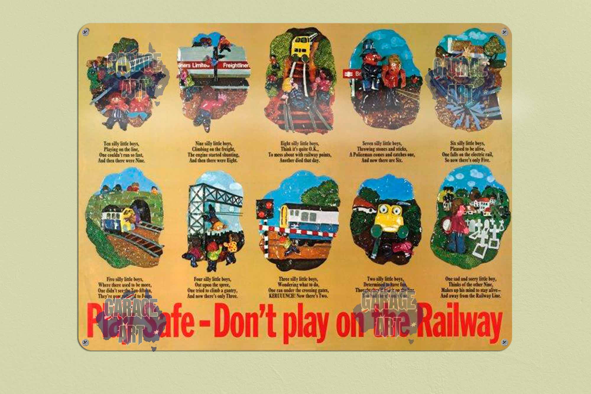 Don't Play on the Railway Tin Sign freeshipping - garageartaustralia