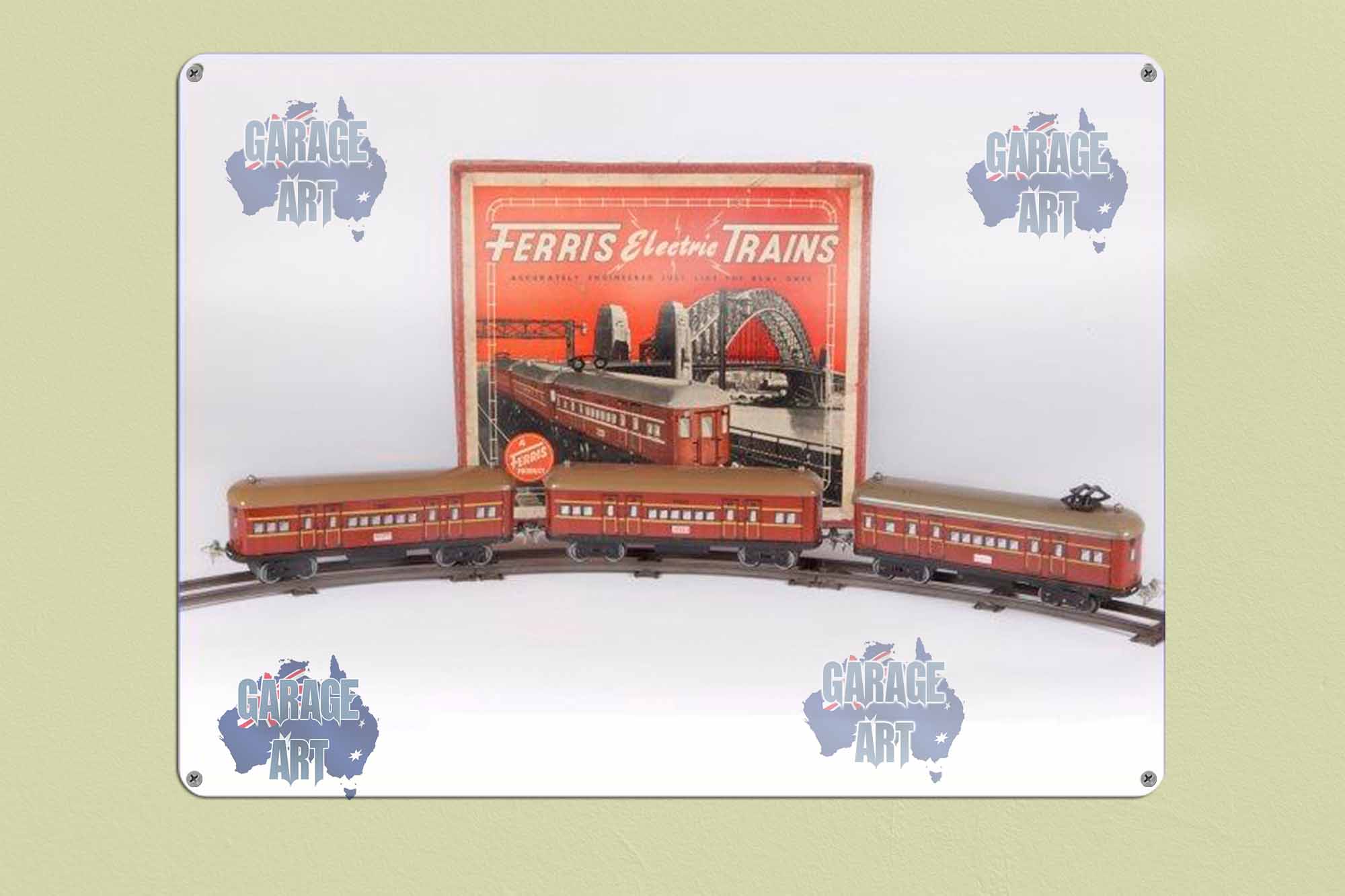 Ferris Electric Trains Tin Sign freeshipping - garageartaustralia