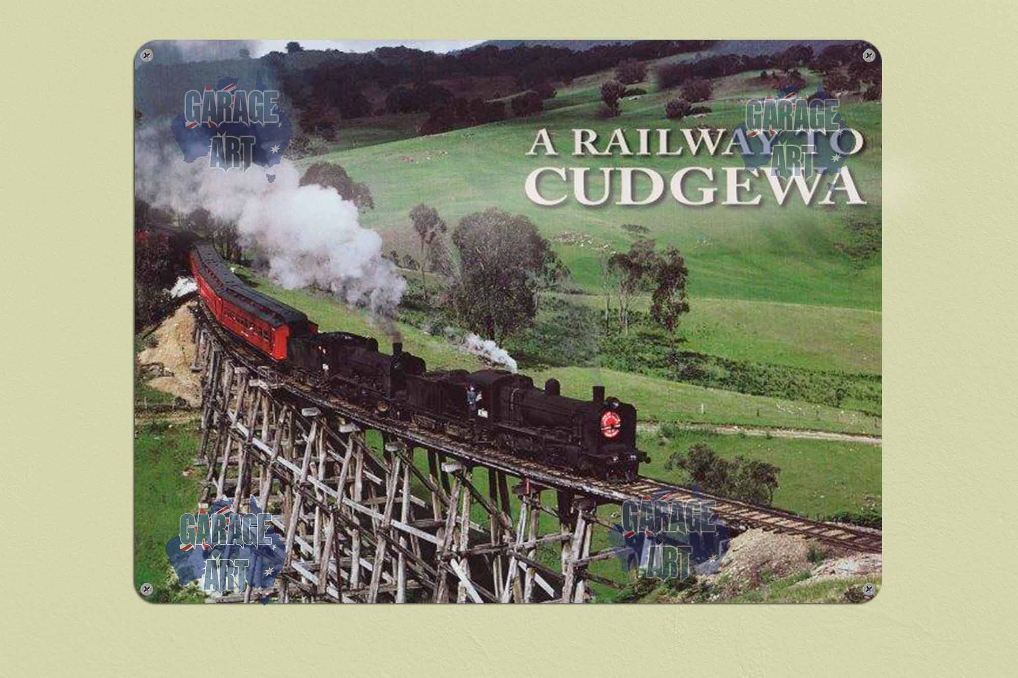 Railway To Cudgewa Tin Sign freeshipping - garageartaustralia