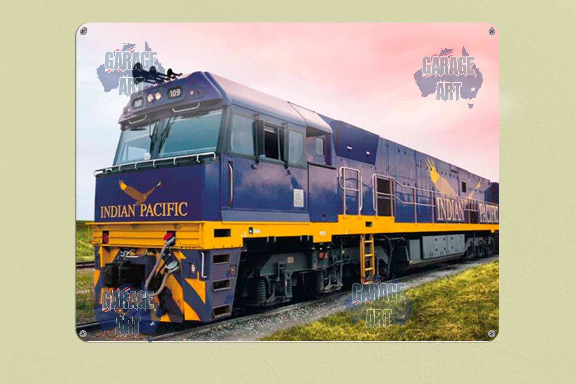 Indian Pacific Locomotive Train Tin Sign freeshipping - garageartaustralia