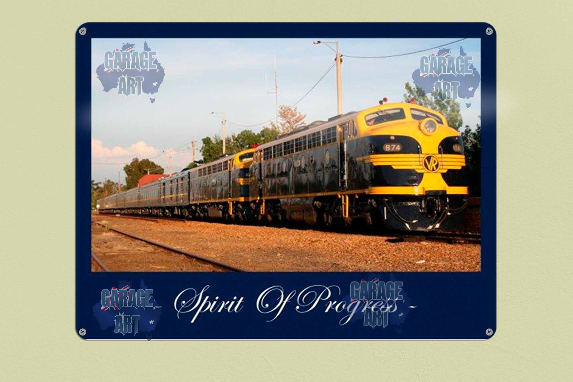 Spirit of Progress Locomotive Tin Sign freeshipping - garageartaustralia