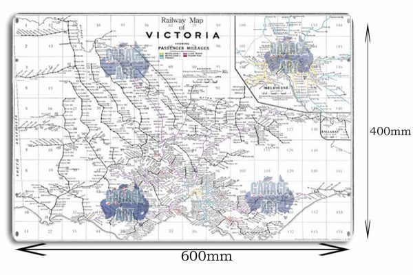 Railway Map of Victoria 600mmx400mm Tin Sign freeshipping - garageartaustralia