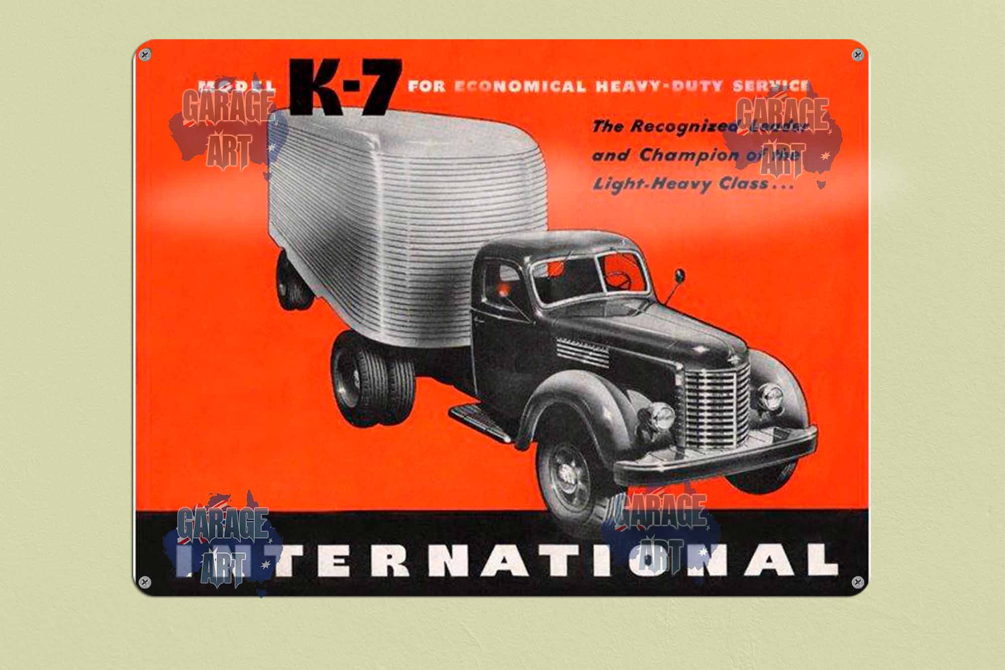International k7 Truck Tin Sign freeshipping - garageartaustralia