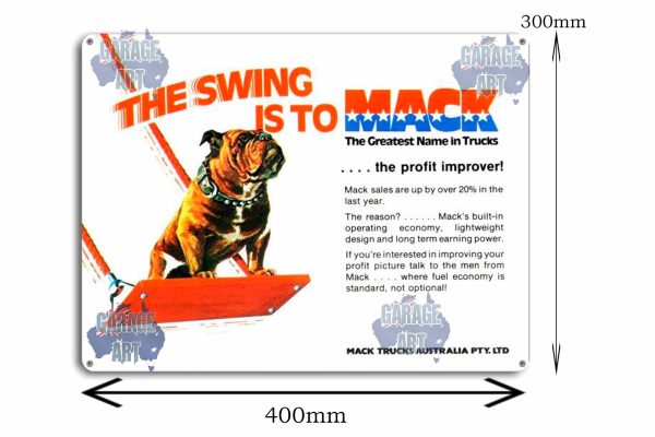 Swing to Mack Trucks Tin Sign freeshipping - garageartaustralia