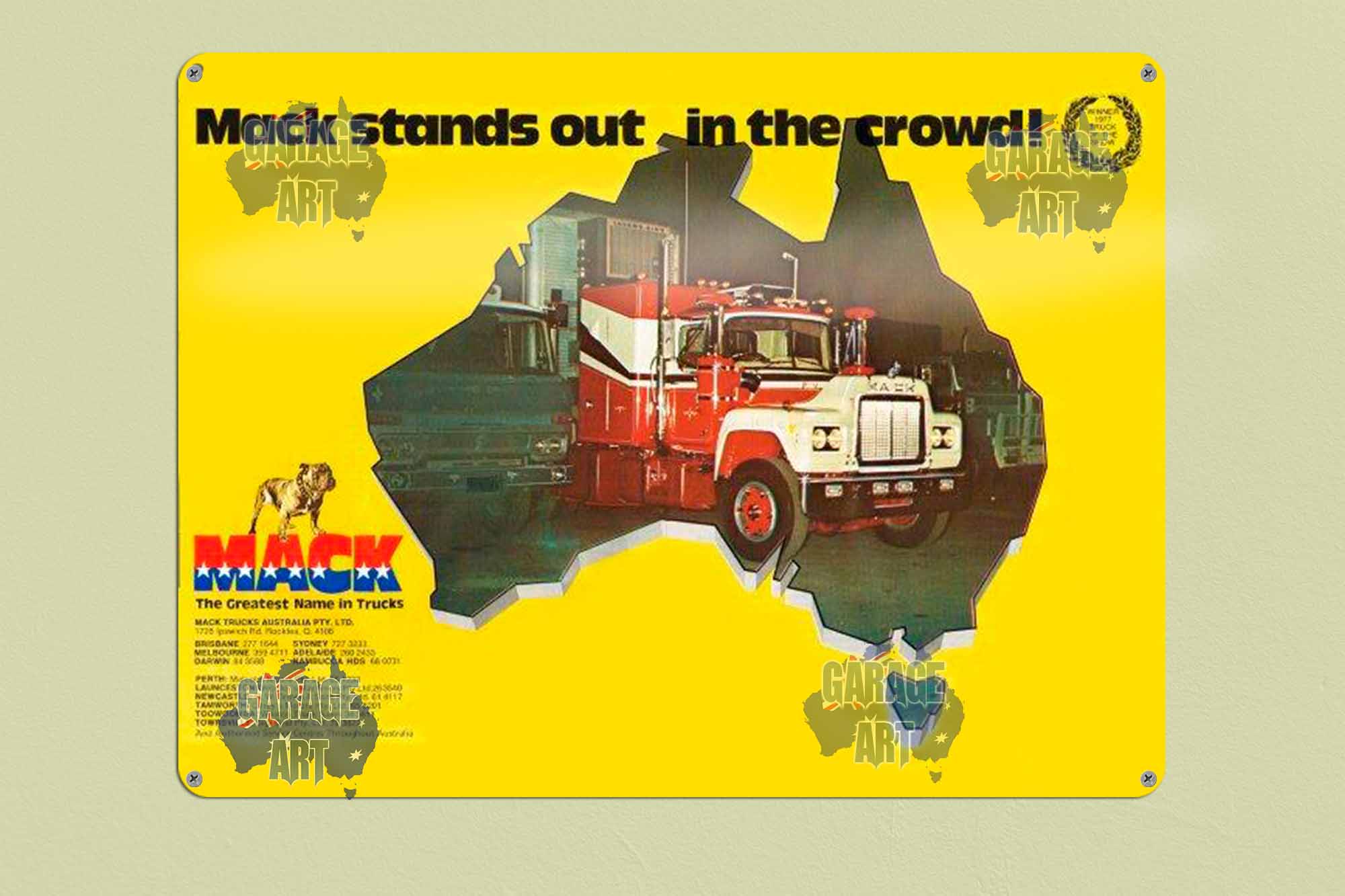 Mack Trucks Stand Out in the Crowd Tin Sign freeshipping - garageartaustralia
