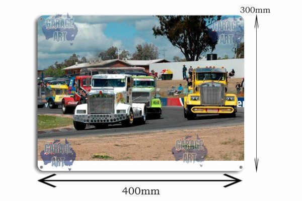 Truck Race Tin Sign freeshipping - garageartaustralia