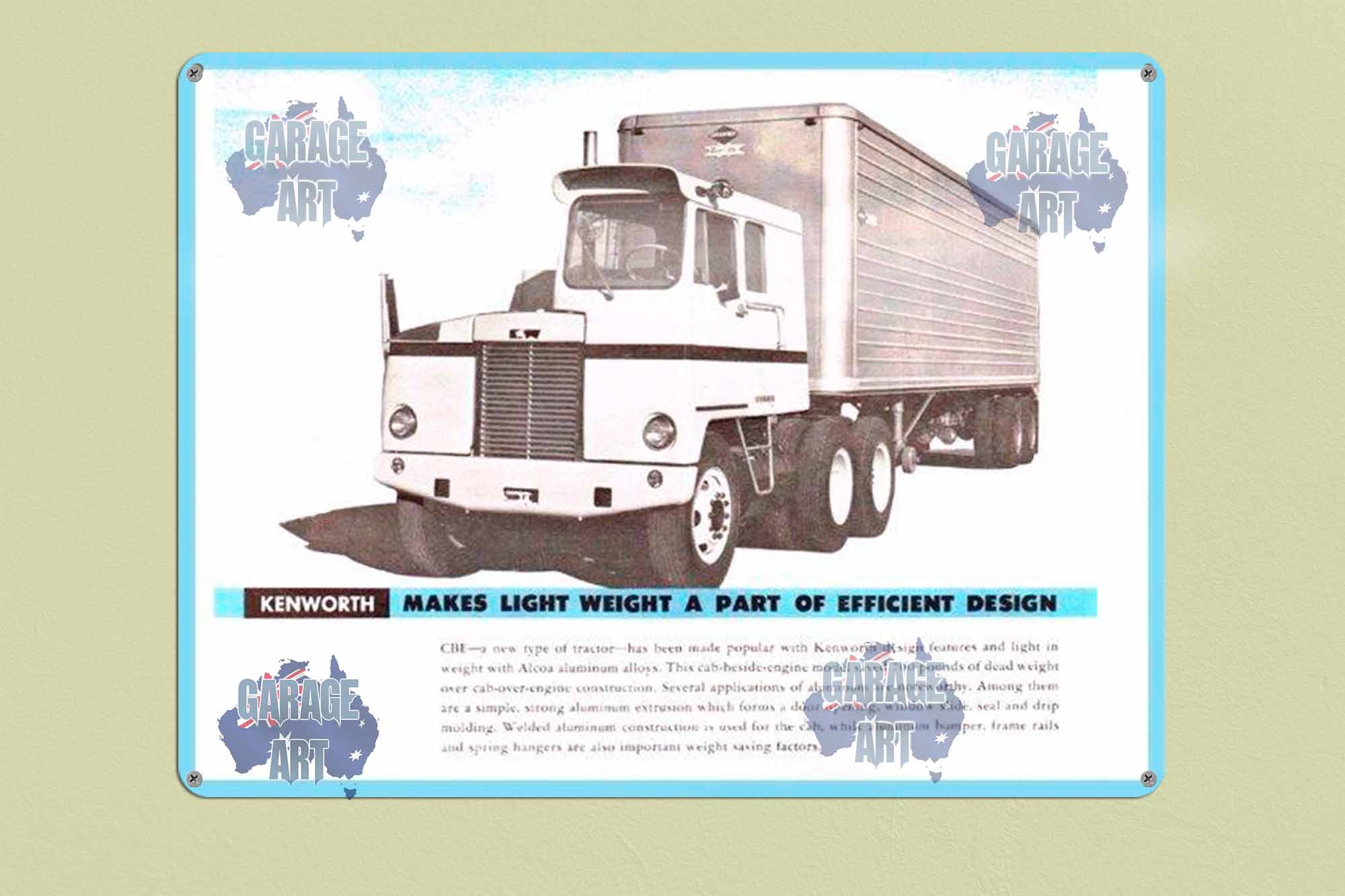Kenworth Trucks Make Light Weight  Tin Sign freeshipping - garageartaustralia