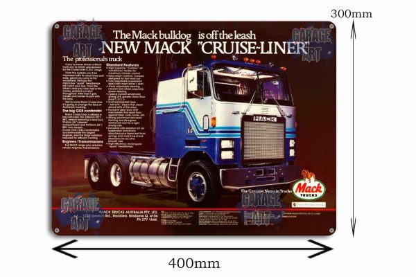 Mack Truck Cruise Liner Tin Sign freeshipping - garageartaustralia