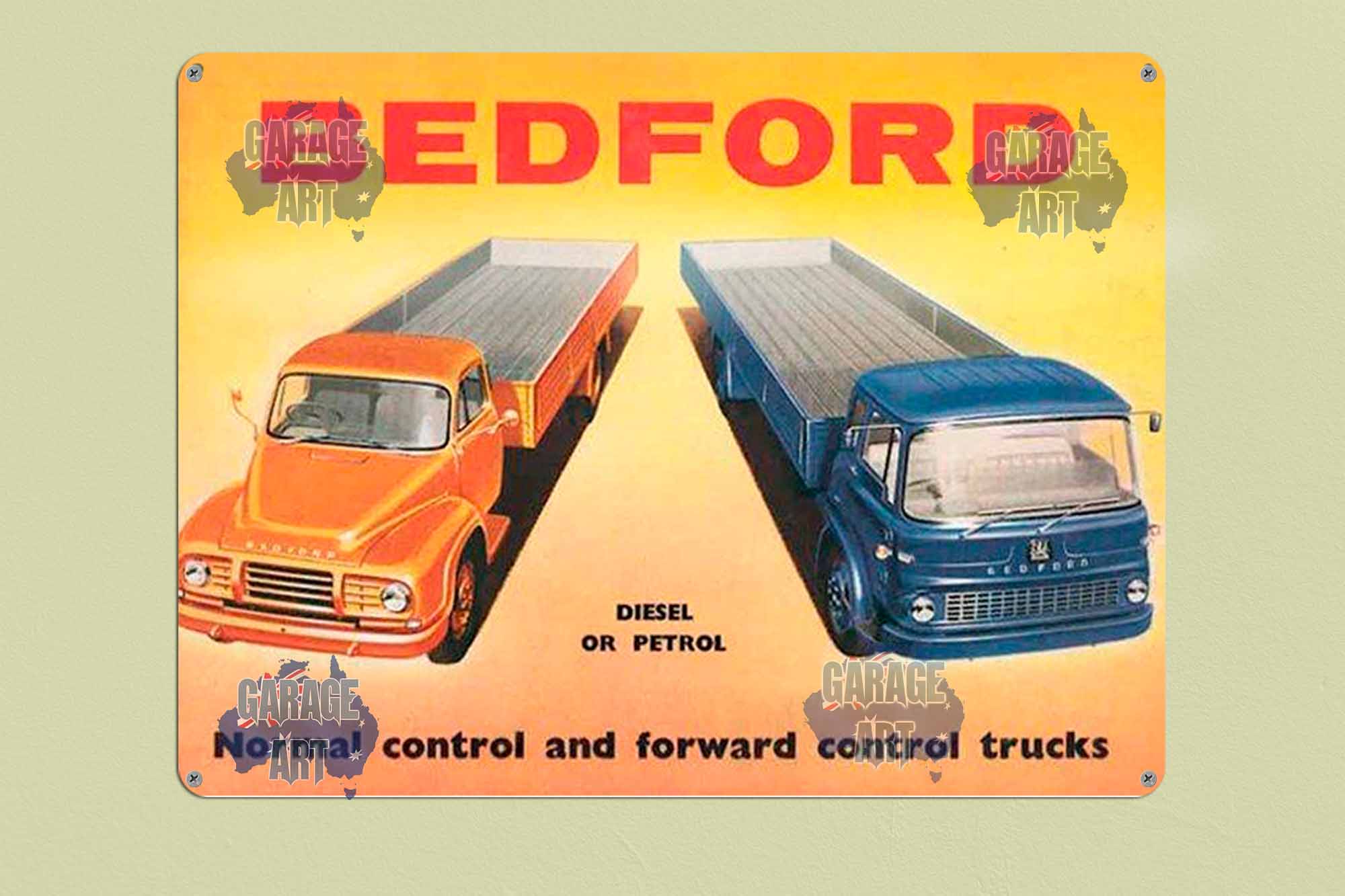 Bedford Tray Trucks Tin Sign freeshipping - garageartaustralia