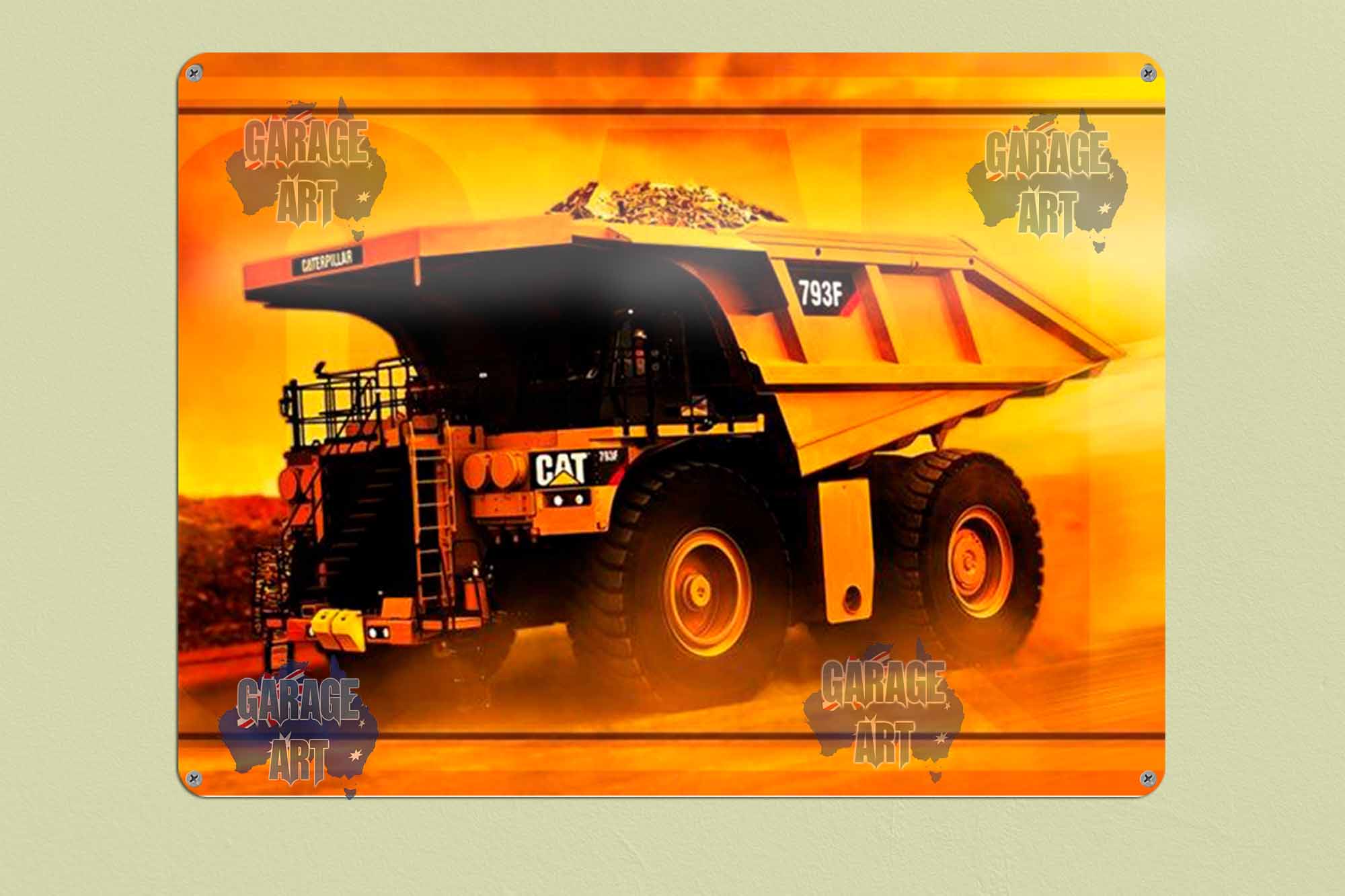 Caterpillar Dump Truck at The Mine Tin Sign freeshipping - garageartaustralia