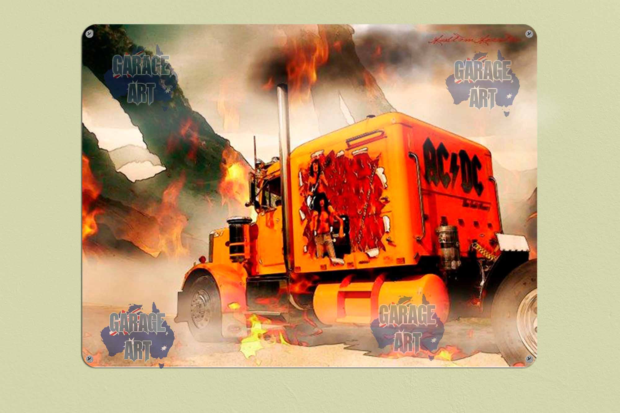 Kenworth Truck Hotter Than Hell Tin Sign freeshipping - garageartaustralia