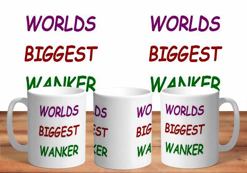 Worlds Biggest Wanker 11oz Mug freeshipping - garageartaustralia