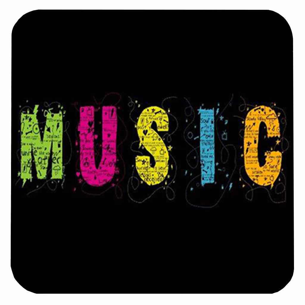 Music Graphic Word Coaster freeshipping - garageartaustralia