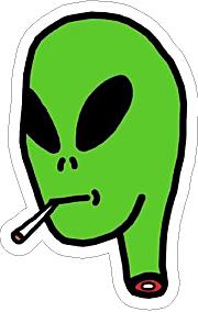 Alien Smoking Sticker freeshipping - garageartaustralia