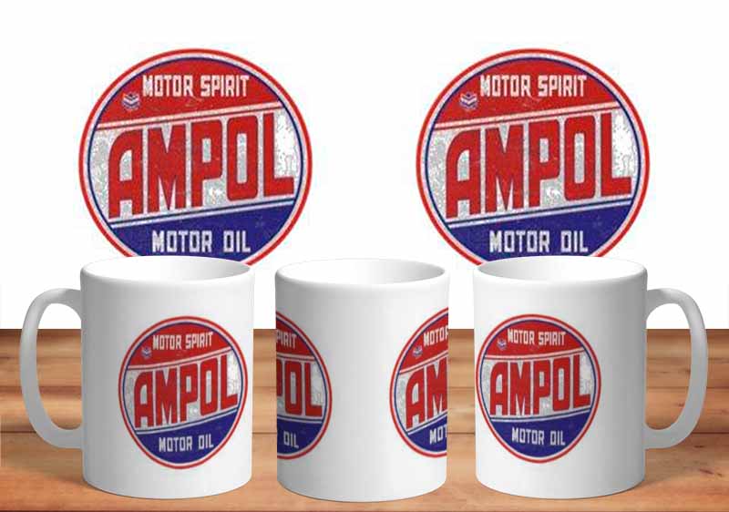 Ampol Motor Oil Stressed 11oz Mug freeshipping - garageartaustralia