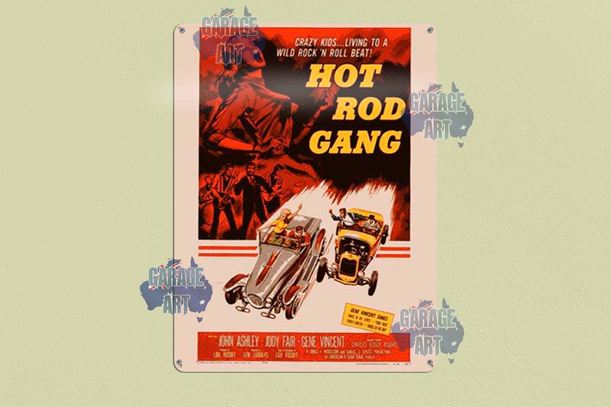 Hot Rod Gang Tin Sign freeshipping - garageartaustralia
