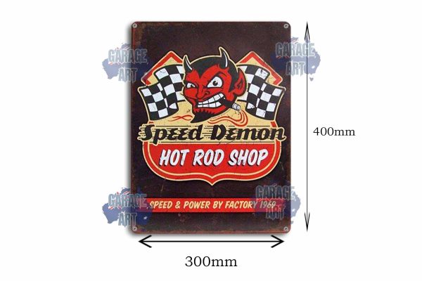 Speed Demon Tin Sign freeshipping - garageartaustralia