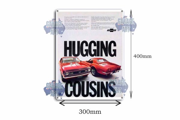 Hugin Cousins Chev Tin Sign freeshipping - garageartaustralia