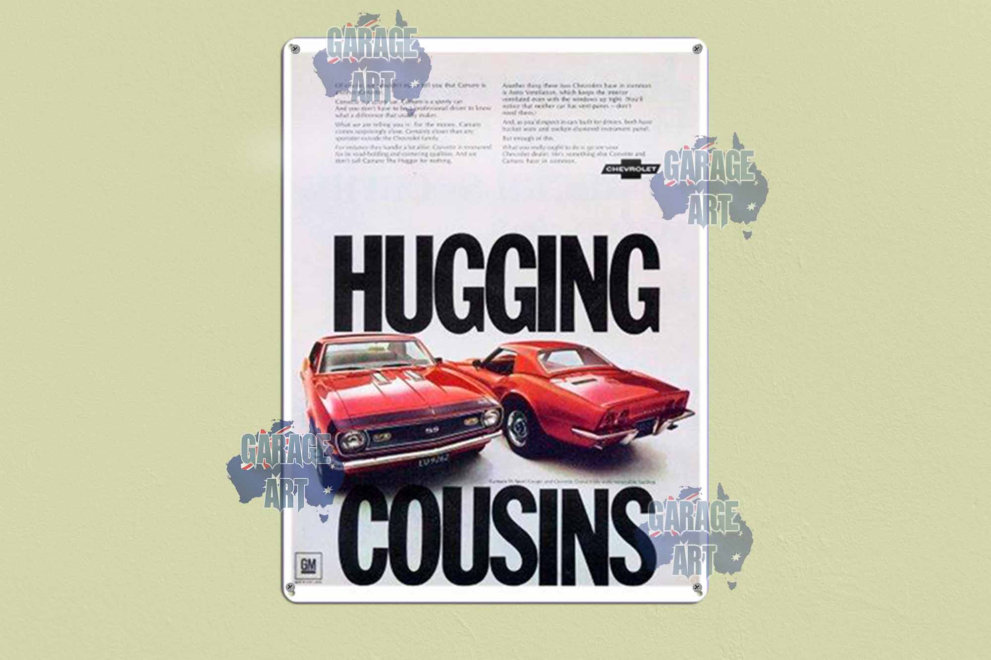 Hugin Cousins Chev Tin Sign freeshipping - garageartaustralia