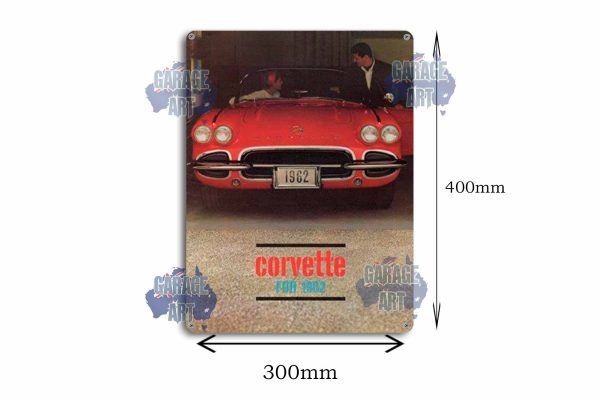 1962 Corvette Red Tin Sign freeshipping - garageartaustralia
