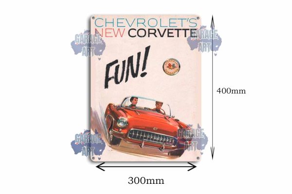 New Corvette Fun Tin Sign freeshipping - garageartaustralia