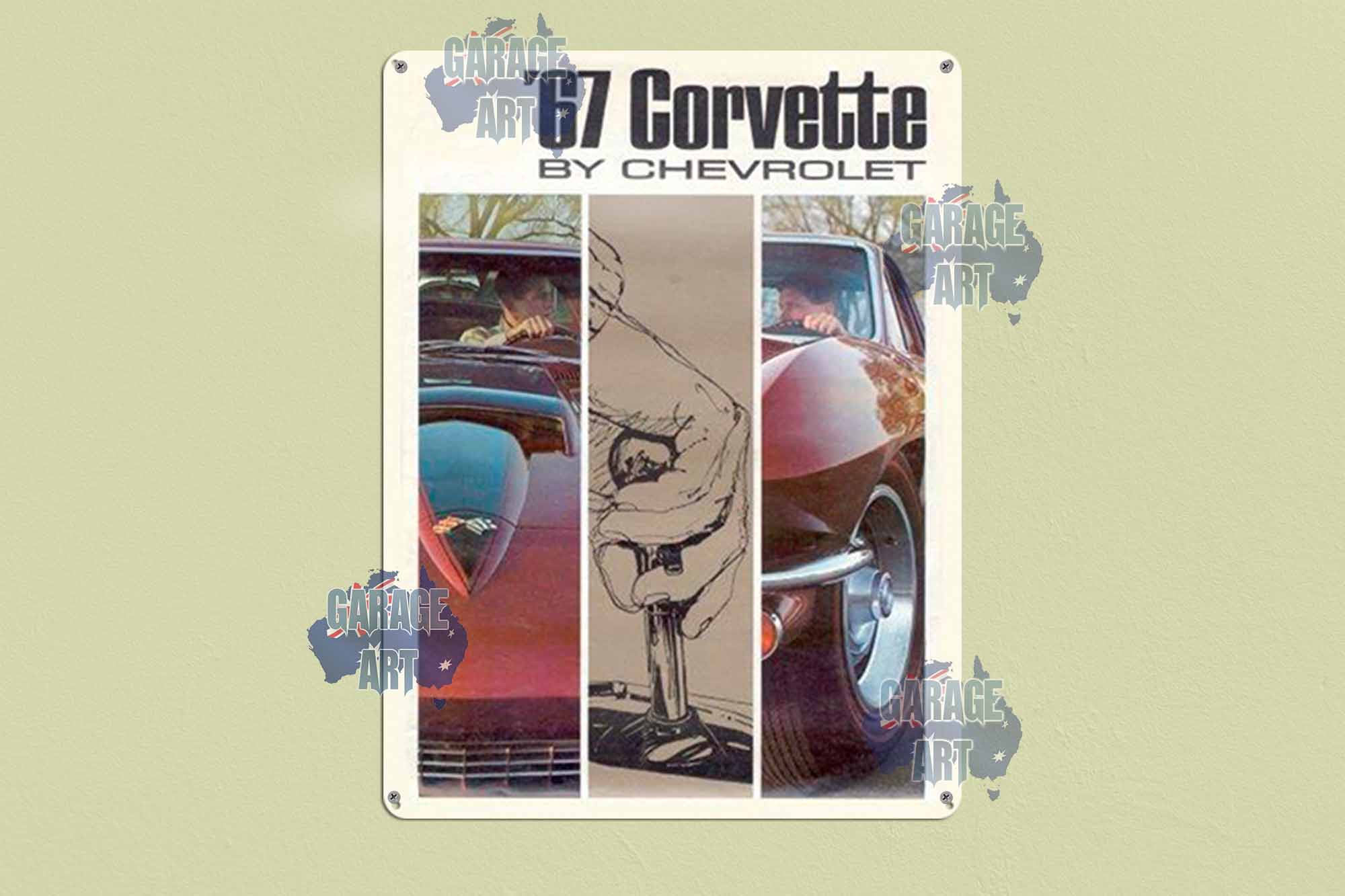67 Corvette by Chevrolet Tin Sign freeshipping - garageartaustralia