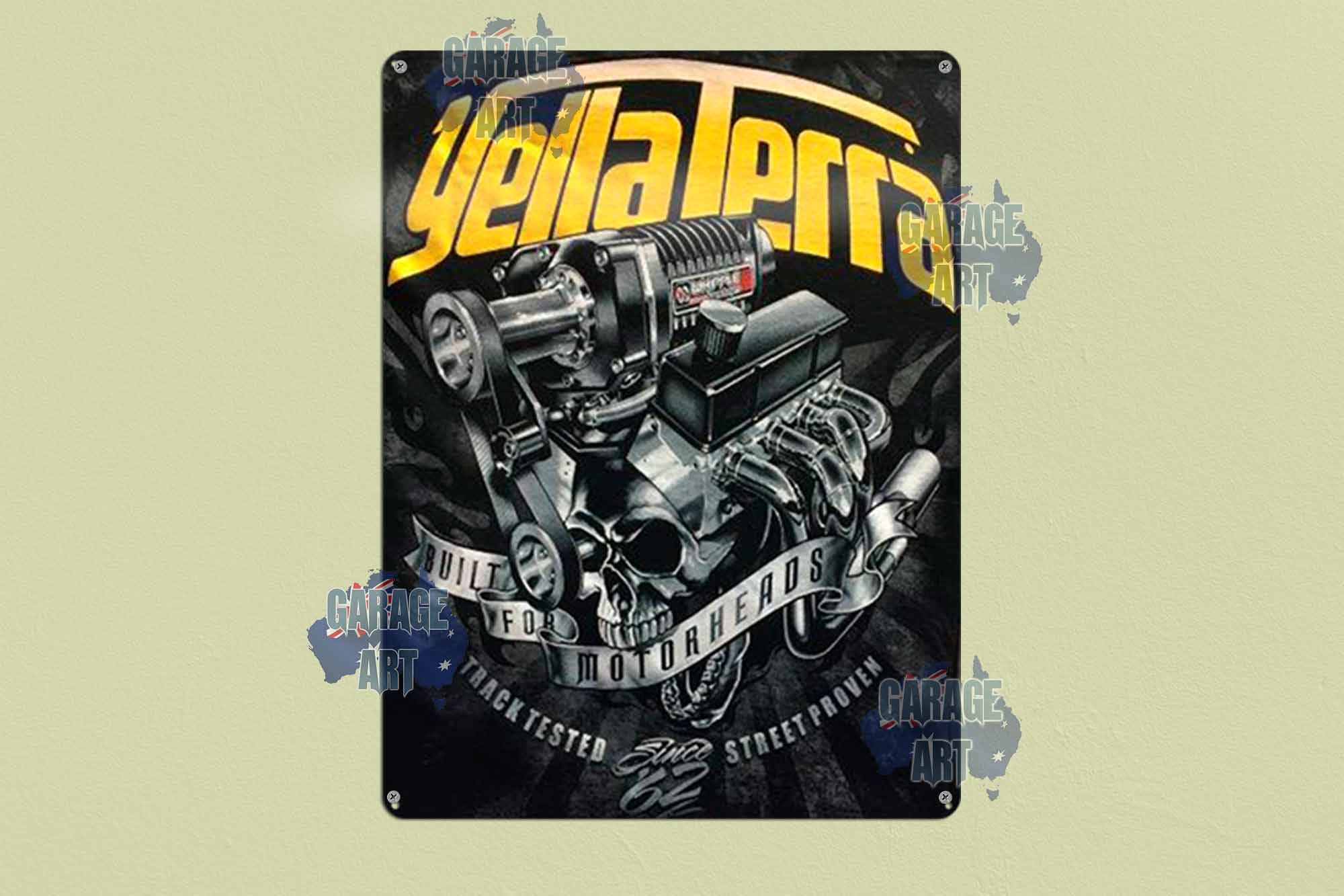 Yellow Terra Motorheads Tin Sign freeshipping - garageartaustralia