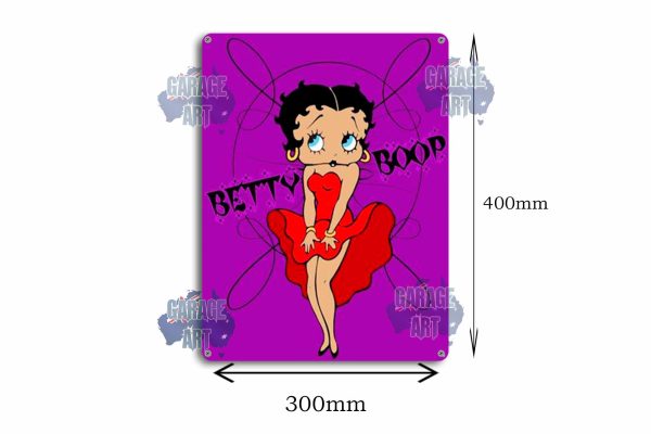 Betty Boop Red Dress Tin Sign freeshipping - garageartaustralia
