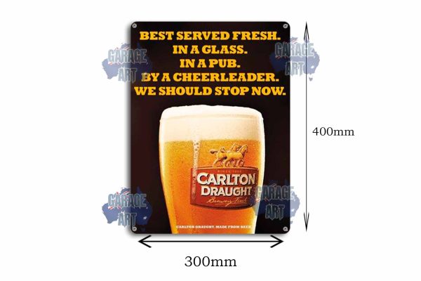 Best served Cold Carlton Draught Tin Sign freeshipping - garageartaustralia