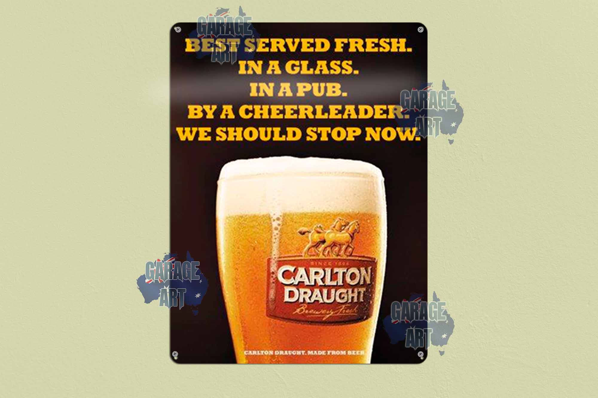 Best served Cold Carlton Draught Tin Sign freeshipping - garageartaustralia