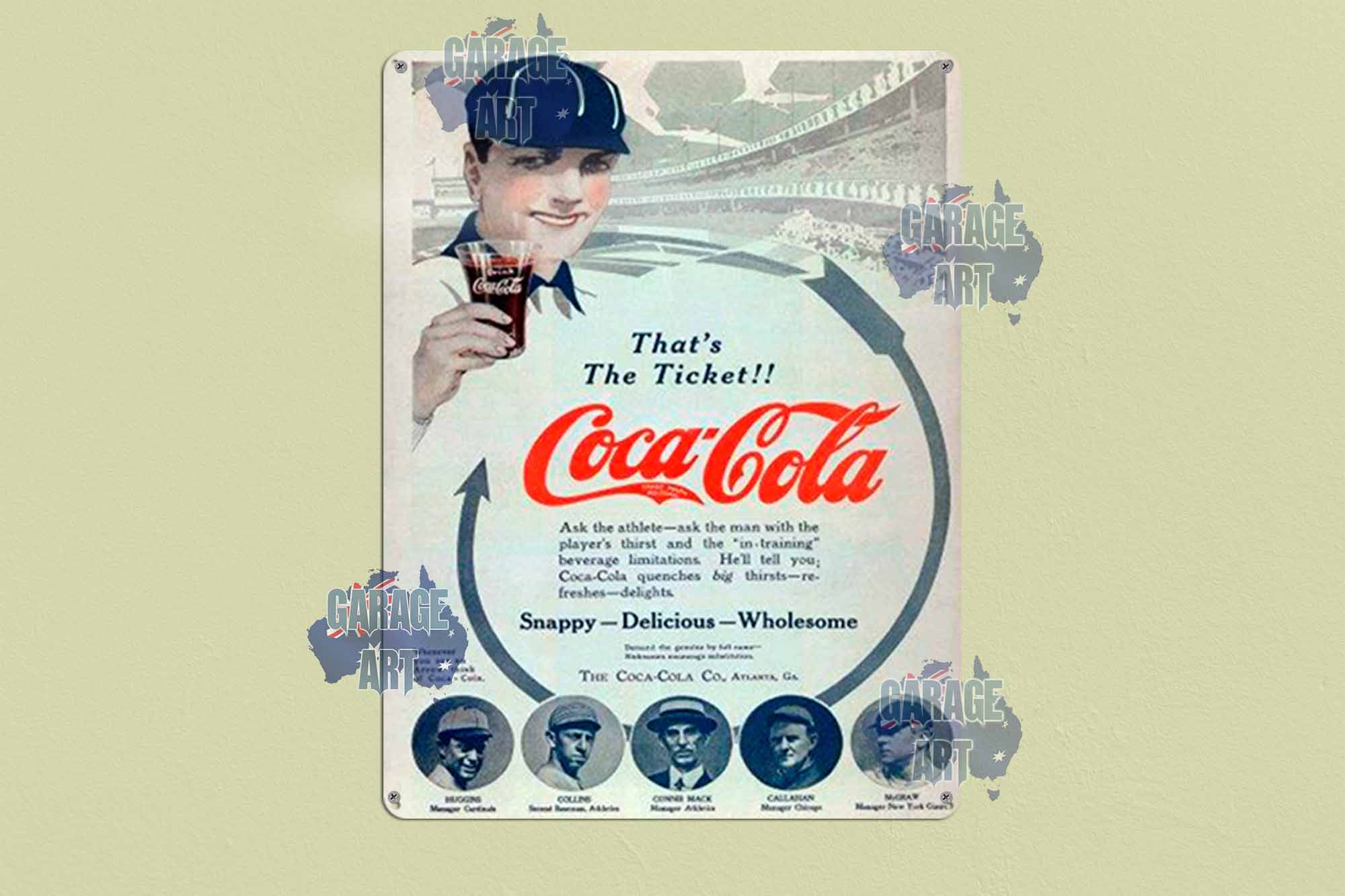 Coke a Cola That's The Ticket  Tin Sign freeshipping - garageartaustralia