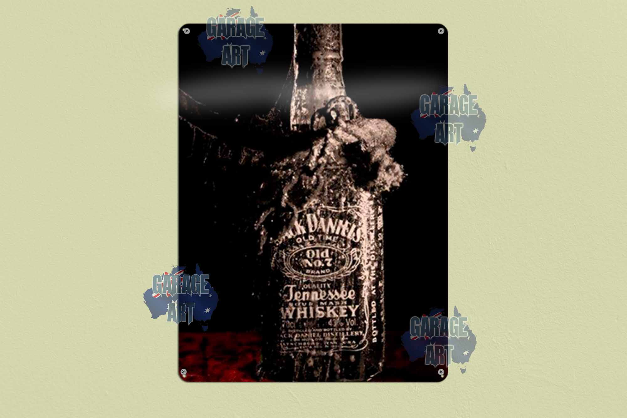 Jack Daniels  Wax Covered Bottle Tin Sign freeshipping - garageartaustralia