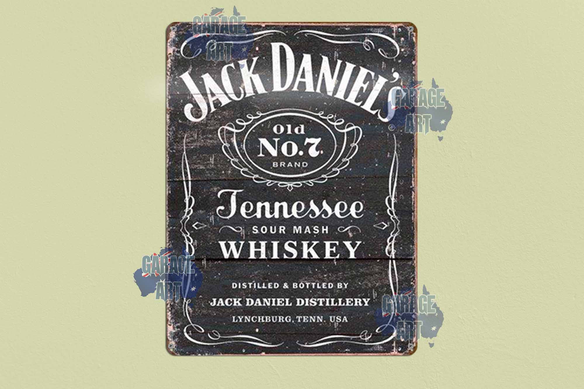 Jack Daniels  Distilled & Bottled Tin Sign freeshipping - garageartaustralia