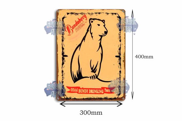 Bundy Bear Tin Sign freeshipping - garageartaustralia
