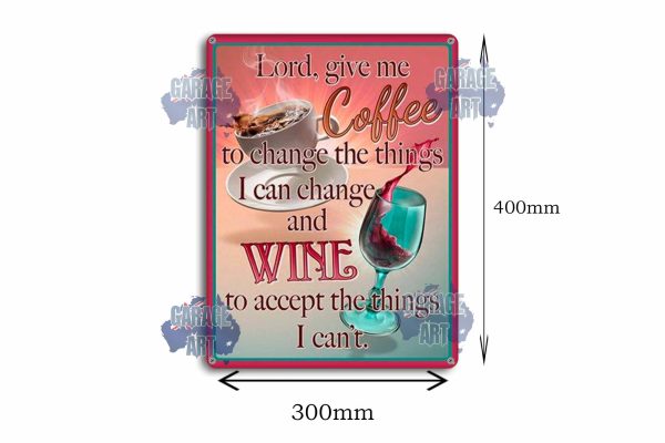 Coffee and Wine Tin Sign freeshipping - garageartaustralia