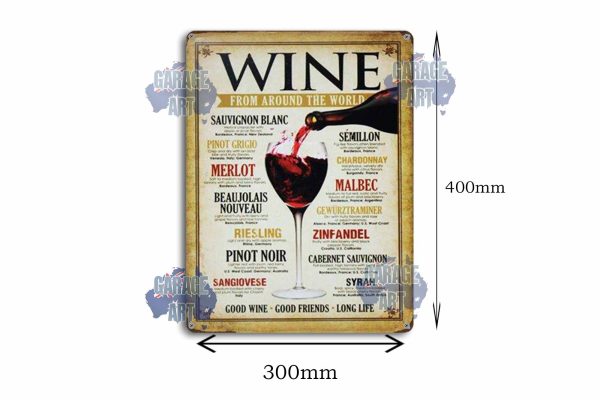 Wine From Around the World Tin Sign freeshipping - garageartaustralia