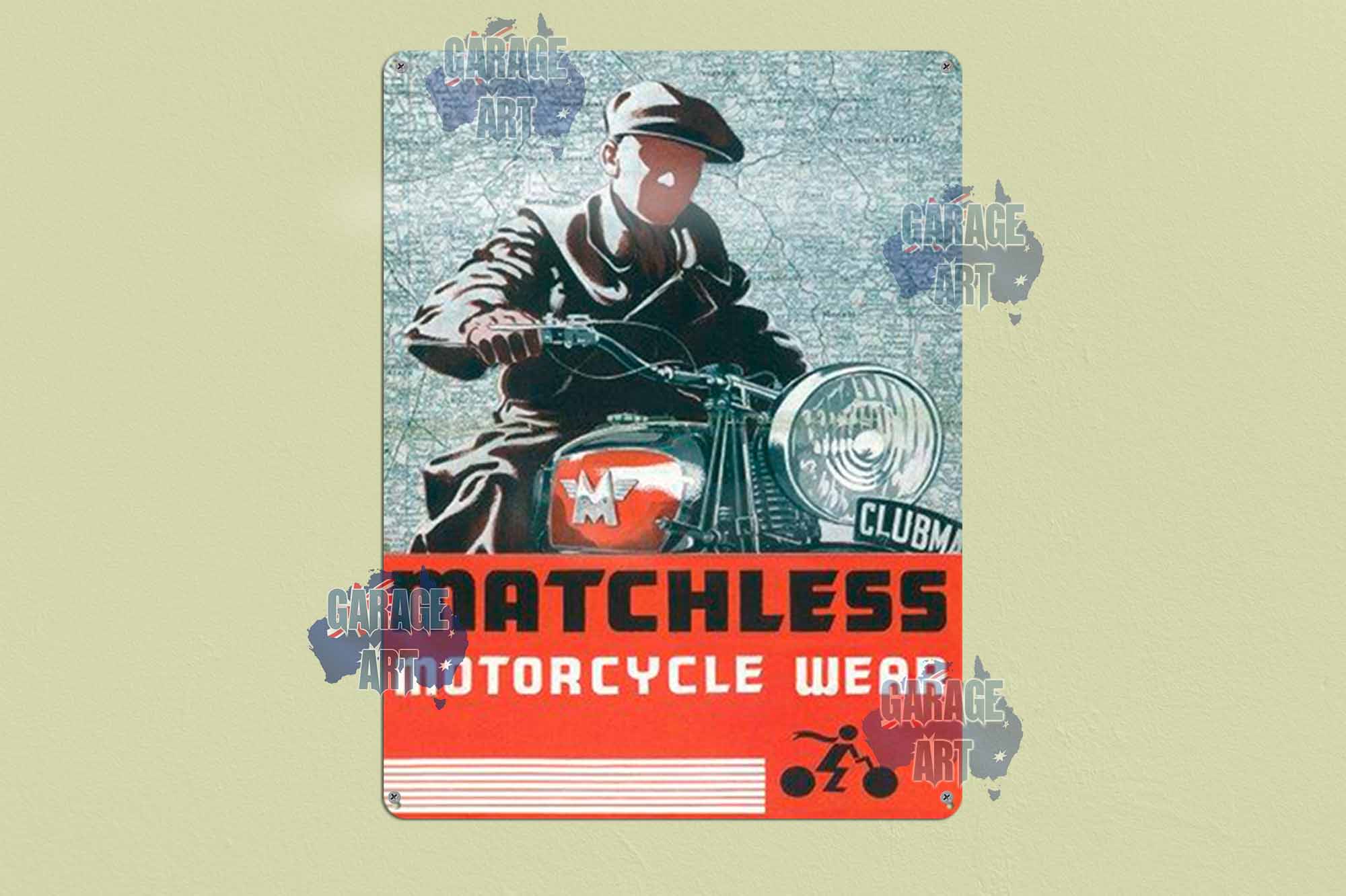 Matchless Motorcycle Wear Tin Sign freeshipping - garageartaustralia