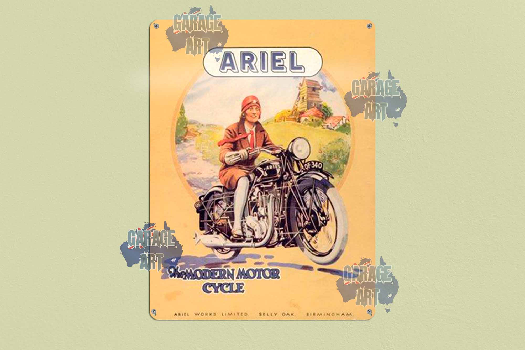 Ariel Modern Motorcycle Tin Sign freeshipping - garageartaustralia