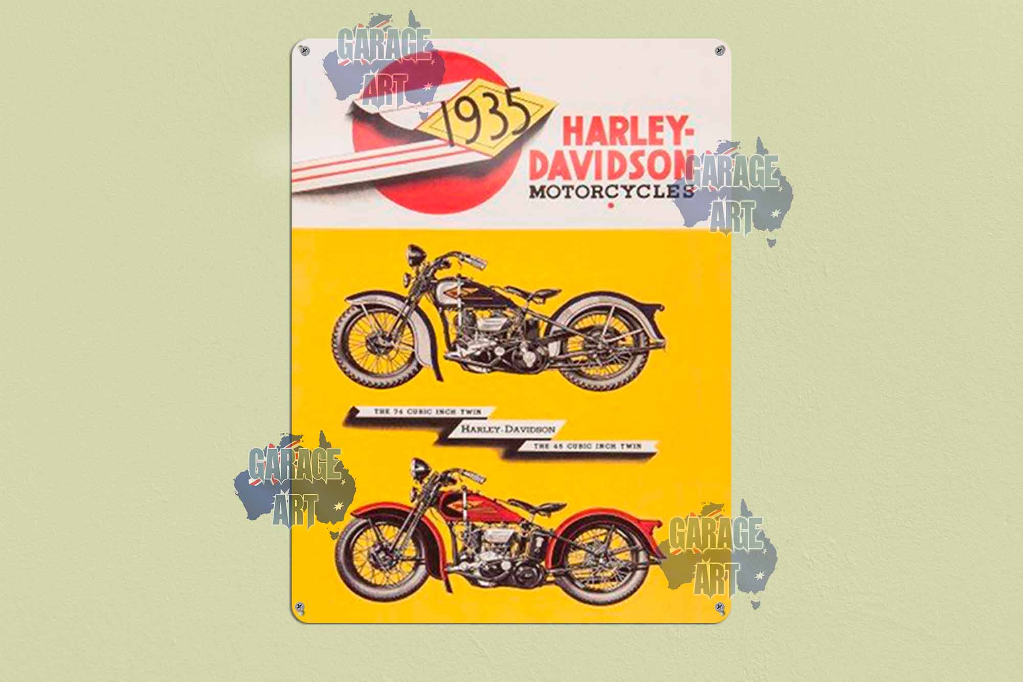 1935 Harley Davidson Tin Sign freeshipping - garageartaustralia