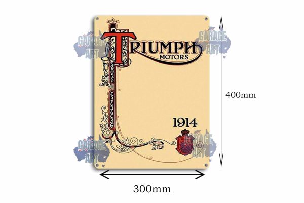 Triumph Motors 1914 Tin Sign freeshipping - garageartaustralia