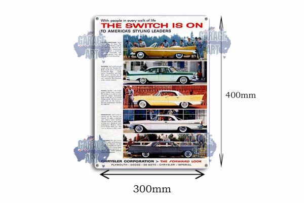 Chrysler Switch is on Tin Sign freeshipping - garageartaustralia