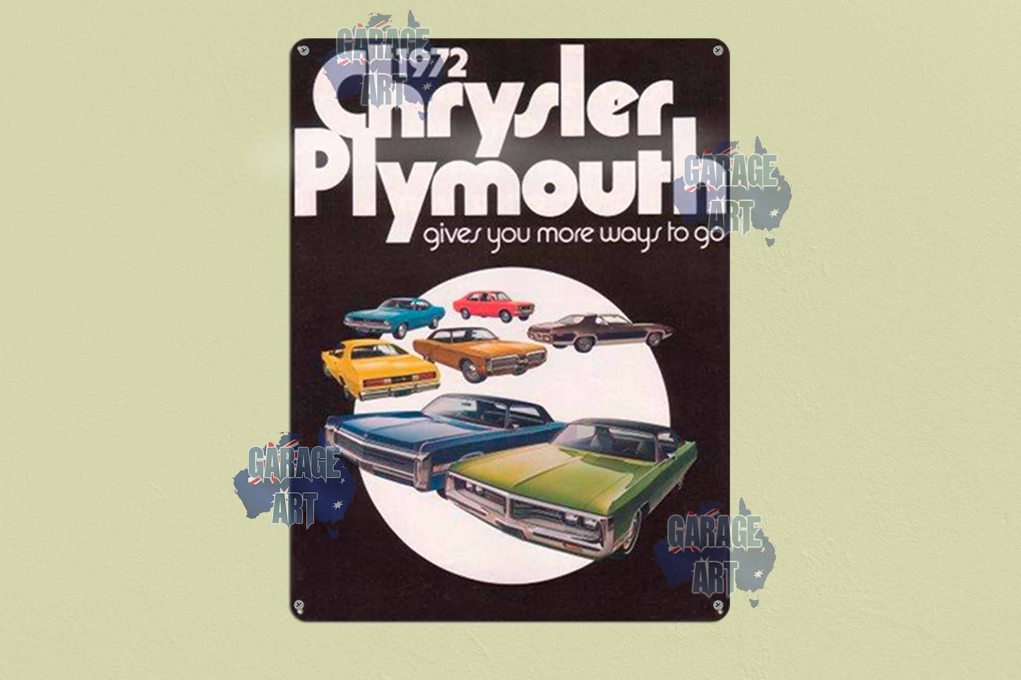 1972 Crysler Plymouth More Ways Tin Sign freeshipping - garageartaustralia